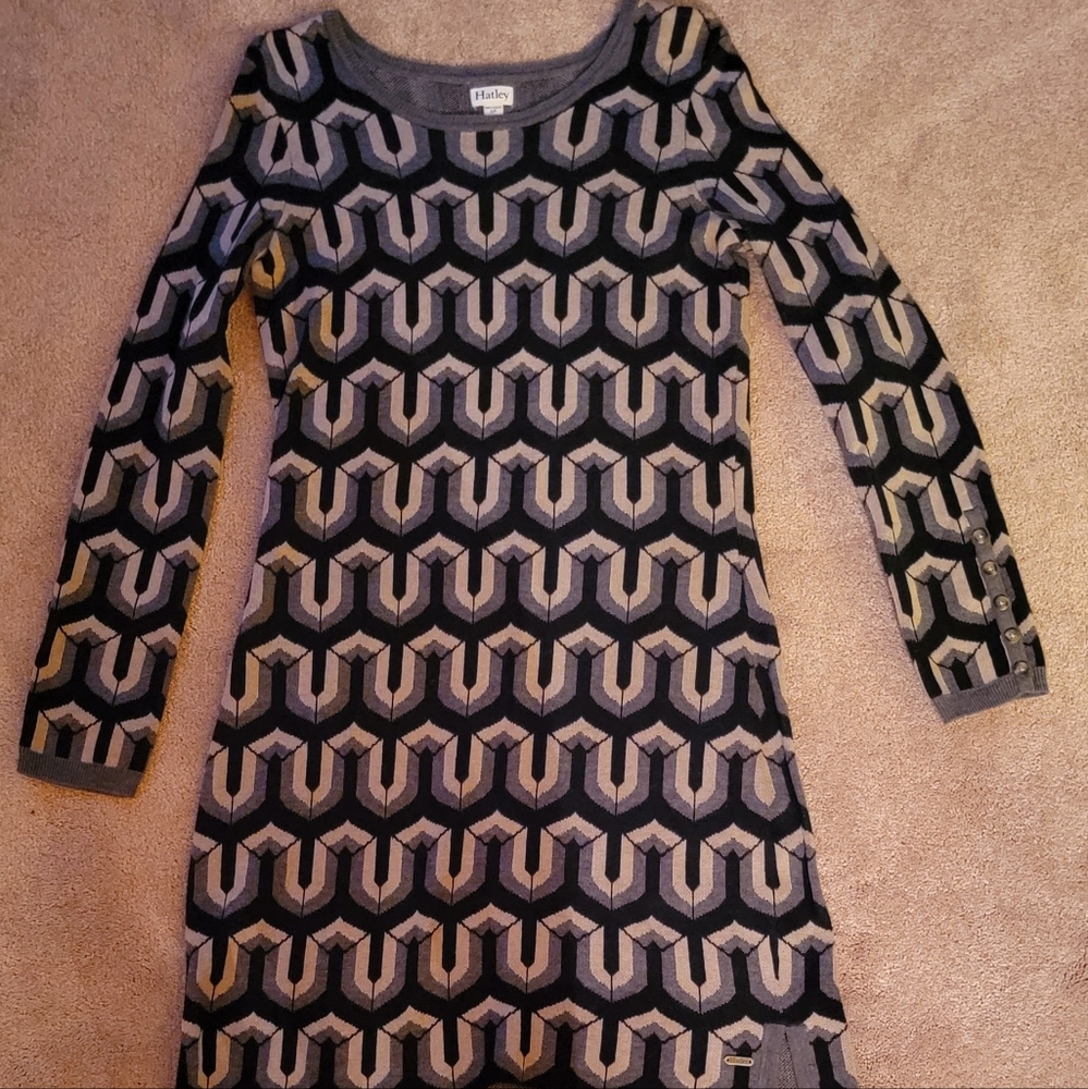 HATLEY Abigail Modern Geometric Sweater Dress